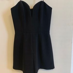 Amanda Uprichard Strapless Black Romper Dress